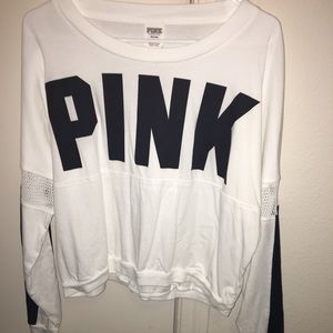 PINK long sleeve crop top